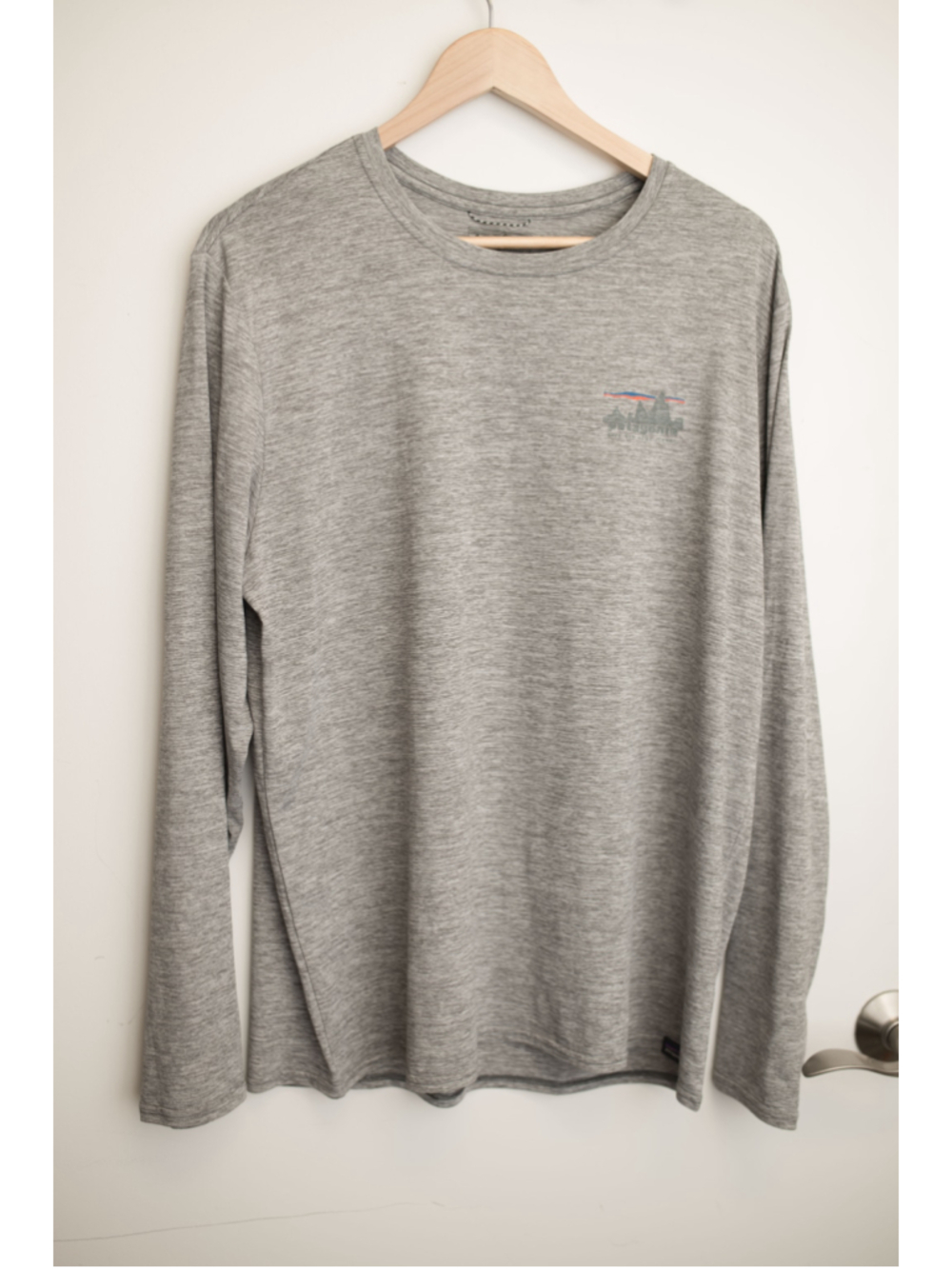 Patagonia Capilene Cool Daily Graphic Long-Sleeve Shirt Mens Large Feather Grey